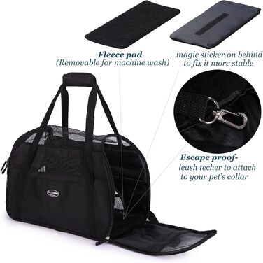 Транспортна переноска для тварин: для собак та котів Comfort Airline, чорна