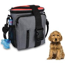 Сумка для ласощів для собак, мішок для тренувань з блискавкою, поясна сумка для собак з дозатором кульок, сумка для ласощів для подорожей та прогулянок