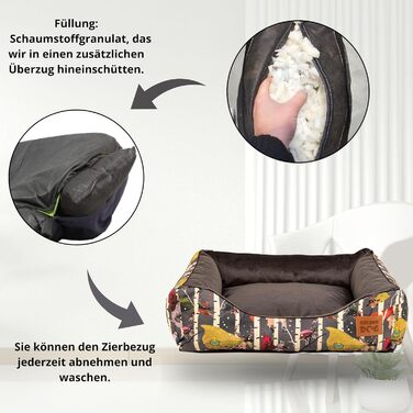 М'яке ліжко-корзина для собак 'Kinia' (Superheld, S) з високими бортиками, з велюрової тканини