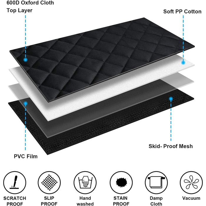 Захисний чохол на сидіння авто для собак, 136x119 см, чорний, універсальний, нейлон. З щіткою для чищення та сумкою. Підходить для більшості авто та SUV.