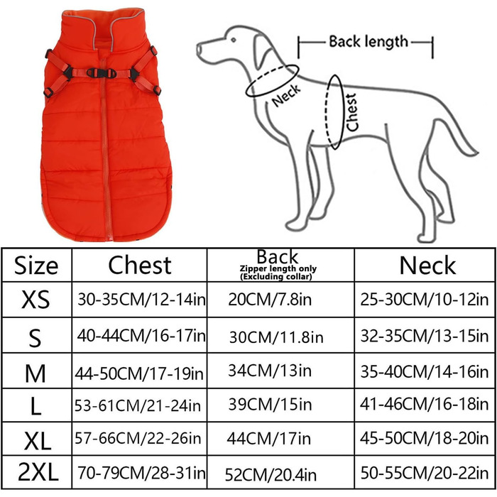Зимова куртка для собак, жилет, водонепроникна, світловідбиваюча, з флісовою підкладкою, костюм для маленьких собак на вулицю з персоналізованою нашивкою, помаранчевий колір, XL (довжина спини 44 см), XL (персоналізований)