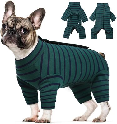 Піжама для собак після операції Kuoser: зручний боді для маленьких та середніх собак та котів (зелений, XS)