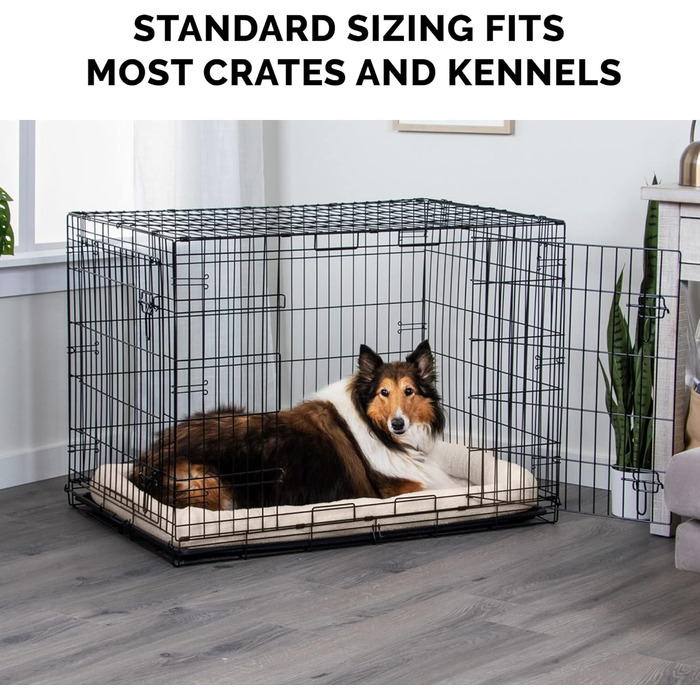 FurHaven Лежанка для собак великих та середніх порід, Sherpa-Fleece, розмір L, 91 x 58 x 7 см, кремовий колір