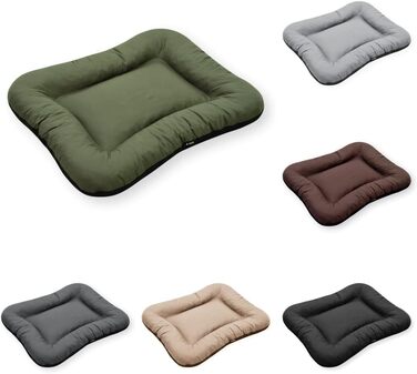 Лежак для великих собак 4L Textil KLEO, темно-зелений, 110x90 см, знімний чохол, ортопедичний матрац, праний, XXL