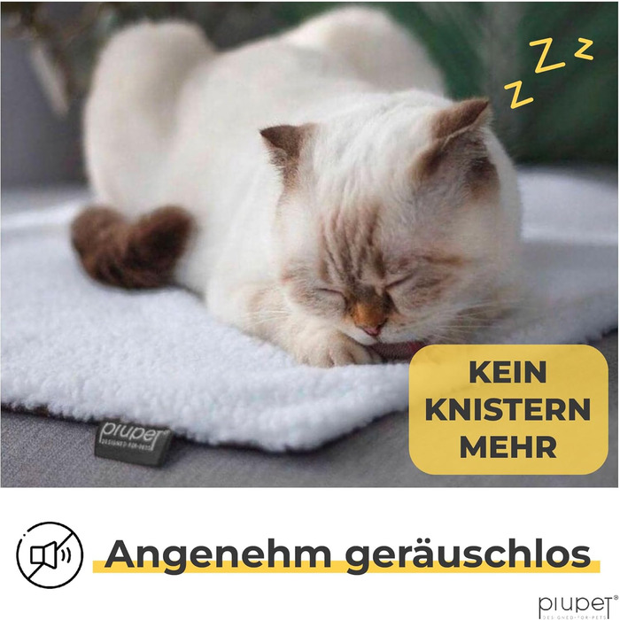 PiuPet® Самогрівальна котяча ковдра, 60x45 см, без електроенергії, тепла ковдра для котів, аксесуар для котів (біла)