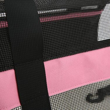 Сумка-переноска для тварин Cloimei Premium 600D Nylon, рожева, для подорожей, з вентиляцією, регульований ремінь