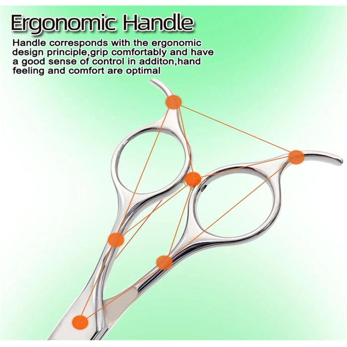 Професійна вигнута ножиця для собак 7.5 дюймів, з ергономічною ручкою, з нержавіючої сталі 440C, для грумінгу собак та котів