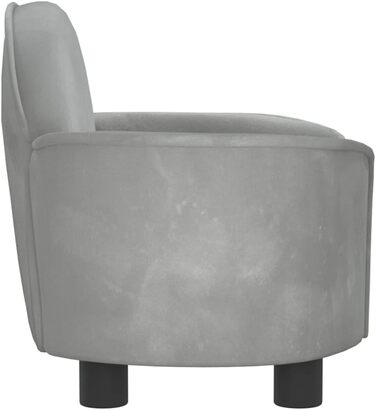 М'яке ліжко для собак та котів з велюру, 66x40x45 см, світло-сірий колір