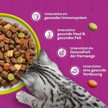 Сухий корм для дорослих котів WHISKAS з ягнятиною, набір 5 x 800 г