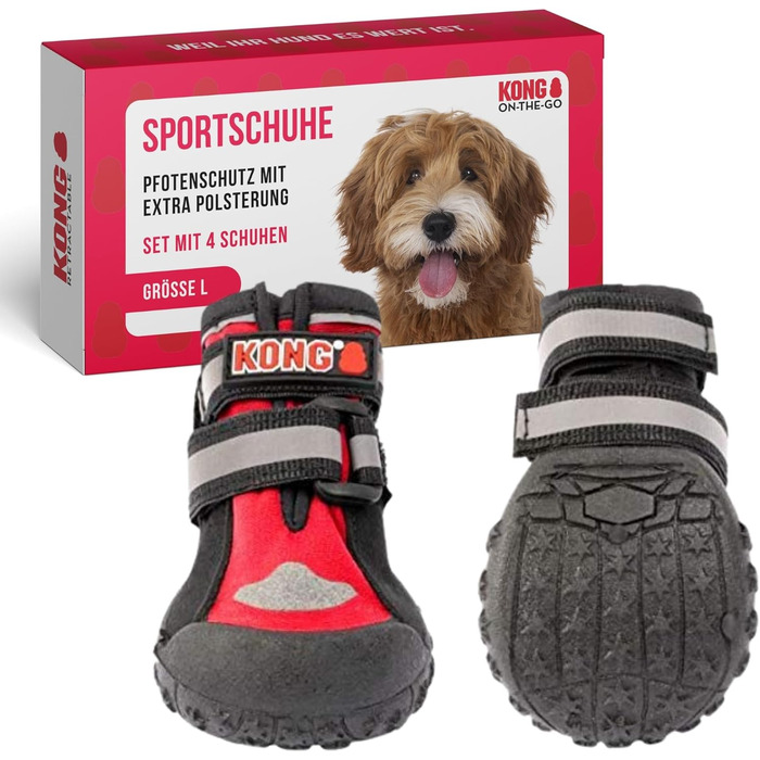 Чоботи для собак KONG, розмір L, 4 шт. - захист лап, комфорт, міцність, можливість прання