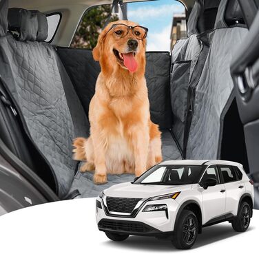 Чохол на автосидіння для собак BEERTE, сумісний з Nissan Rogue 2021-2025, з штучної шкіри, водонепроникний, стійкий до подряпин, для заднього сидіння, з сітчастим вікном