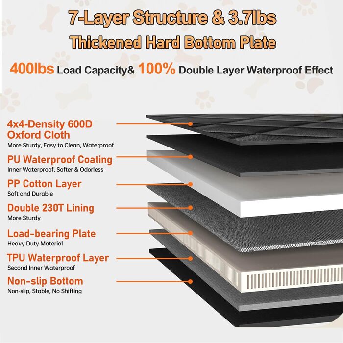 Розширювач для заднього сидіння автомобіля для собак, великий простір, чохол на сидіння для собак, жорстка основа, витримує 180 кг, водонепроникний чохол на заднє сидіння для собак, SUV, вантажівка