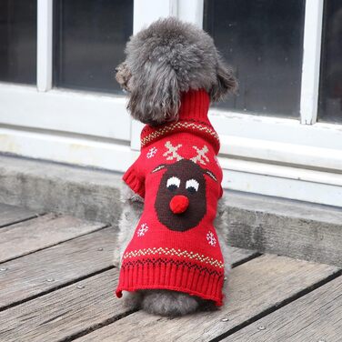 Стильний зимовий светр для собак на Новий рік з оленем (XXL, червоний)