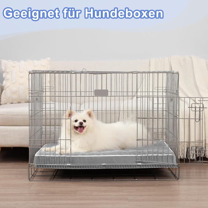 Ортопедичне ліжко для собак KSIIA, 58x43x7 см, сіре - зручне та миється, знімний матрац