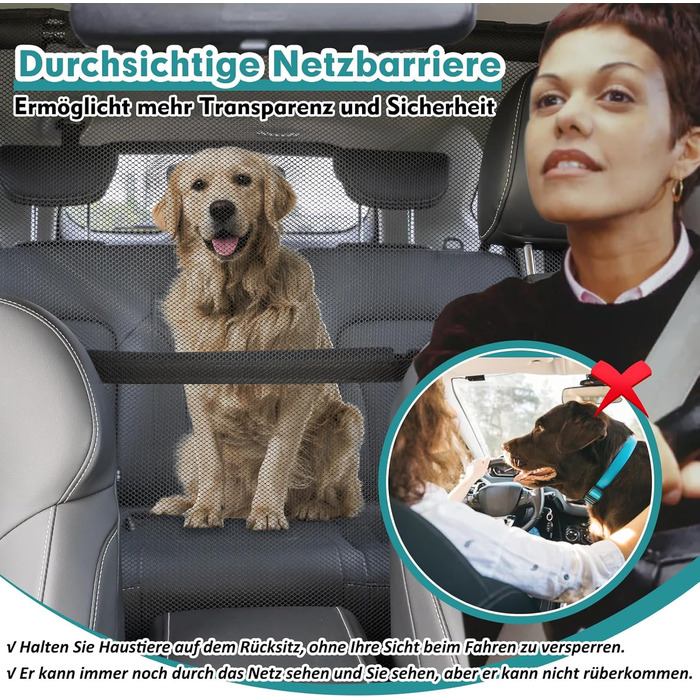 Сітка для собак у багажник авто Snagle Paw, 127 см, для 2/3 рядів сидінь, сітка-перегородка, сітка для багажника, сумісна з SUV та позашляховиками