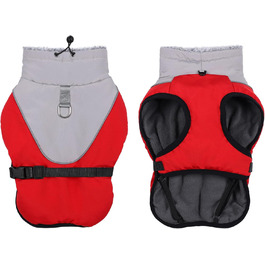 Теплий зимовий одяг для собак Savlot: водонепроникна куртка з флісовою жилеткою та регульованою блискавкою, червона (L)