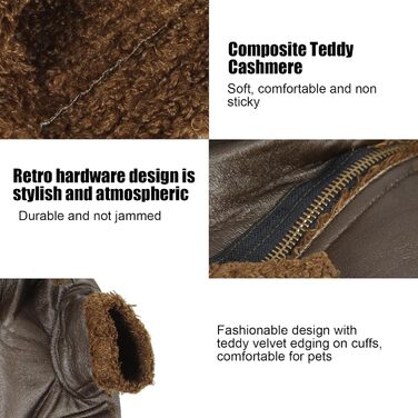 Зимова куртка для собак Pssopp з PU-шкіри, плюшевий підкладка, для маленьких, середніх та великих собак, для прогулянок на вулиці (XL, XL)