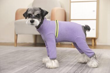 Теплий зимовий одяг для собак BT Bear: м'який флісовий костюм-піжама з відбивачем (фіолетовий, XS)