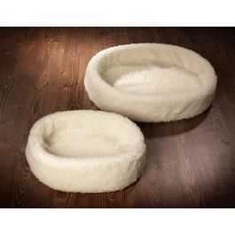 Ліжко для собак та котів з чистої вовни, біле, 40x50 см