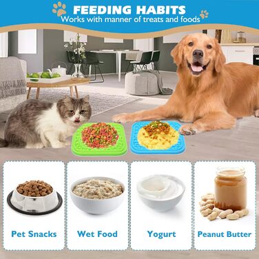 Матиця для годування собак та котів (2 шт.) - Slow Feeder, для купання, грумінгу, стрижки