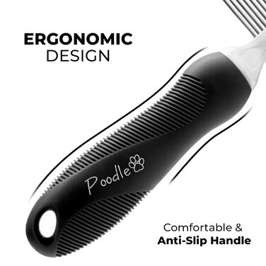 Пухнаткам для тварин, щітка для вичісування шерсті собак та котів, сталеві леза, 6,3 см, чорний