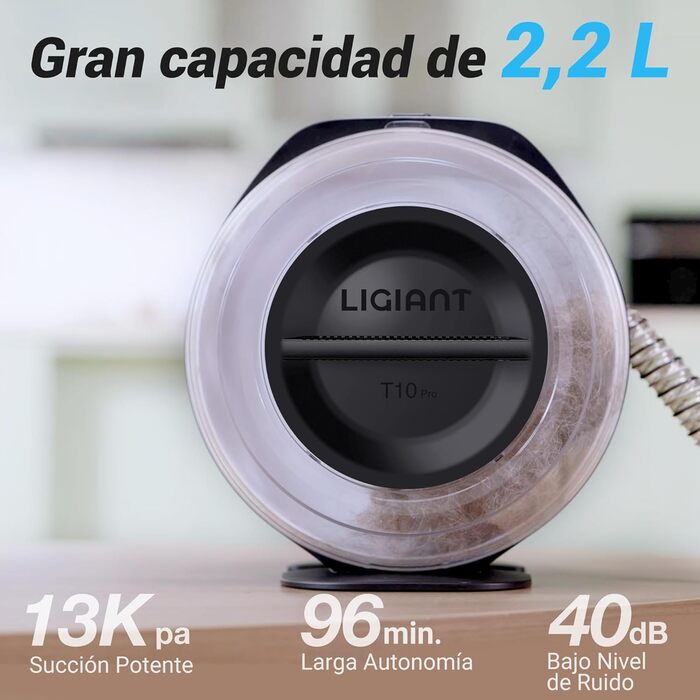 Бездротовий пилосос для собак T10 Pro 7-в-1: догляд, стрижка, точилка для кігтів, щітка. Великий контейнер 2.2л. Ідеально для прибирання шерсті вдома, в авто та на вулиці. Чорний та білий.