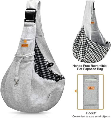 Сумка-переноска для собак CUBY, регульована, двостороння, для маленьких та середніх собак, звільняє руки, з ременем безпеки, кишеня на блискавці, знімна килимок для прогулянок, підкладка на плече, Зелений (застібка, Сірий, Регульована)