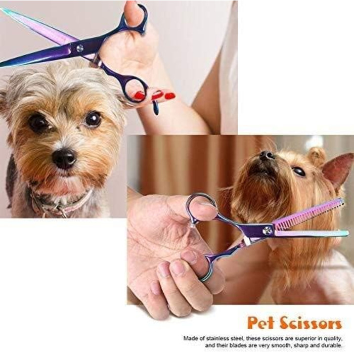 Набір для грумінгу домашніх тварин: професійні ножиці для собак та котів, набір для догляду, нержавіюча сталь