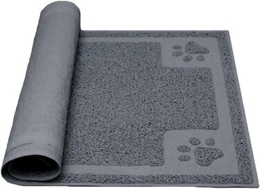 Силіконова підкладка під миски для собак і котів Darkyazi, 61×40,6 см, гнучка, водонепроникна, не ковзає, сіра