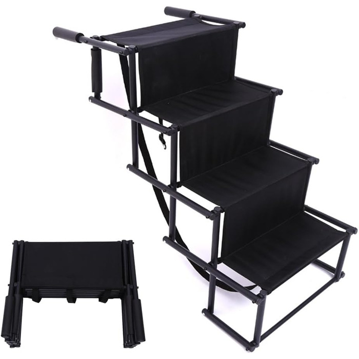 Складана рамка для собак у машину, 4 сходинки, до 90.7 кг, для SUV, вантажівки, диванів, ліжок