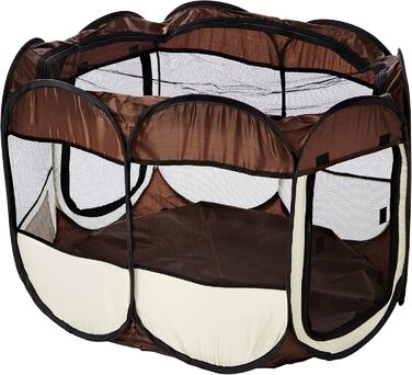 Клітка-загон для кроликів та морських свинок BUNNY BUSINESS, розкладний, тканинна, рожева (коричнева)