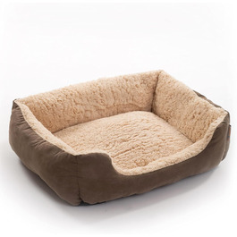 Крісло-ліжко для собак ESTEXO, м'яке, 75x60x19 см, коричневий/бежевий