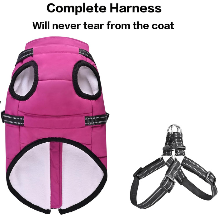 Водонепроникний теплий зимовий одяг для собак з коміром, для маленьких, середніх та великих собак, для Лабрадора, Чихуахуа, Французького бульдога, XL (6.5-9кг), зелений