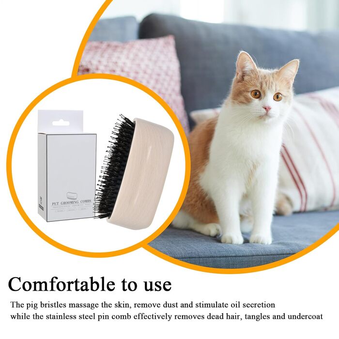 Бурштук для котів та собак | Щітка для видалення шерсті | Інструмент для догляду за тваринами, білий