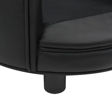 Собаче ліжко vidaXL чорне 48x48x32 см, плюш, екошкіра, диван для собак і домашніх тварин