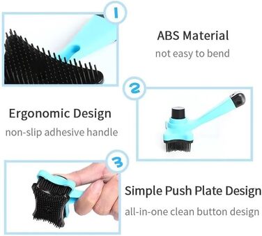 Щітка для собак, інструмент для догляду за шерстю, професійна якість (Blue)