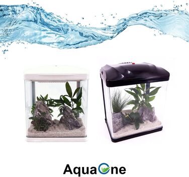 Акваріумний комплект AquaOne HR-230 LED з фільтром, 7 л, чорний – міні-акваріум для рибок і креветок