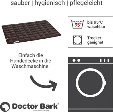 М'яка та якісна лежанка для собак Doctor Bark, розмір L, 100x80 см, для великих собак, міцна, для дому та вулиці, витримує прання до 95°C