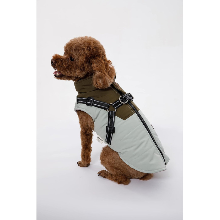 Водонепроникний теплий зимовий одяг для собак: куртка, жилет, плащ для маленьких та середніх порід, зелений