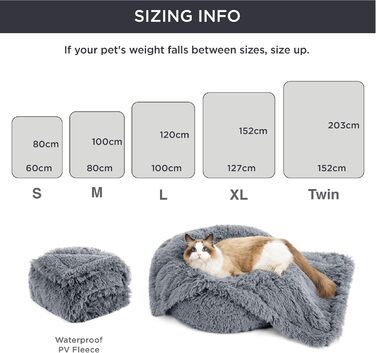 Водонепроникний коврик для собак BEDSURE - 152 x 203 см, довгий плюш, миючий, захисний, м'який, для великих собак, сірий (152x203 см)