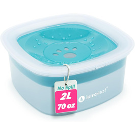 Миска для собак LumoLeaf без розливання, повільний годівниця, суха паща, без розбризкування (2L, блакитна)