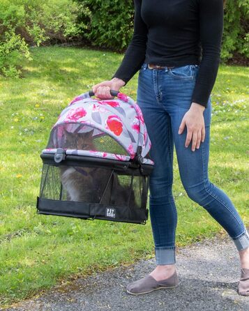 Переноска і автокрісло для маленьких собак і котів Pet Gear View 360 з сітчастою вентиляцією, квітковий принт