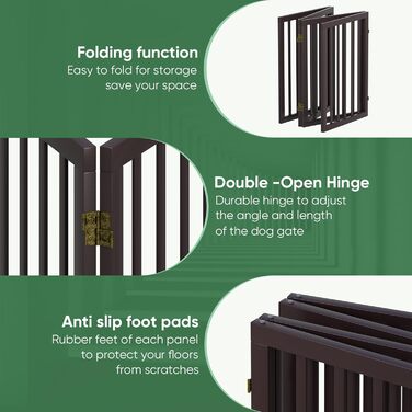 Захисне ґратка для собак з бамбука, перегородка для кімнати, 3 панелі, ширина 55
