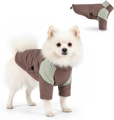 Зимова куртка для собак: тепла, непромокальна, з рукавами, для малих та середніх порід, для катання на лижах, з відбиваючими елементами, можна прати в машині