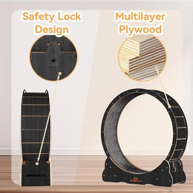 Катання для котів Homegroove, 113 см, XL: бігове колесо для дому, для зниження ваги та здоров'я котів