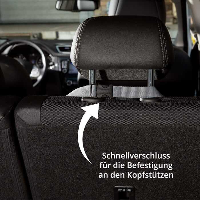 Кришка для автосидіння для собак Pointer, 125 см, сіра - захист заднього сидіння, водонепроникна, миється до 95°C