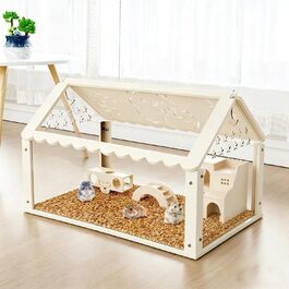 Клітка для хом'яків та дрібних тварин Acryl Hamster Käfig 60x30x40 см з драбинкою, тунелем та міні-будиночком