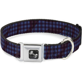 Комір для собак Buckle-Down Buffalo Plaid, абстрактний біло-чорно-бірюзовий, із кісточкою, малий розмір 22,9–38,1 см