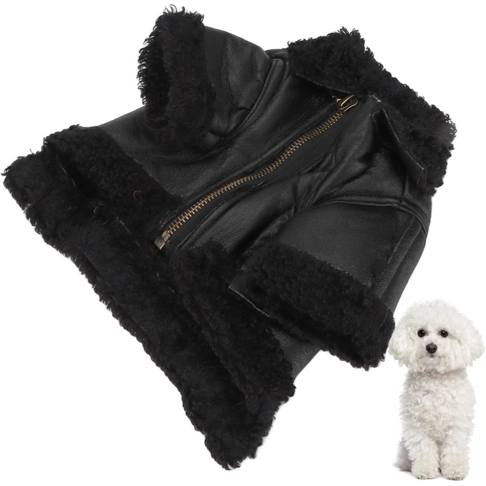 Зимовий теплий куртка для собак від TARSHYRY: шкіряна вітронепроникна модель для великих, середніх та маленьких собак. Стильний мотоциклетний одяг для тварин (XL)