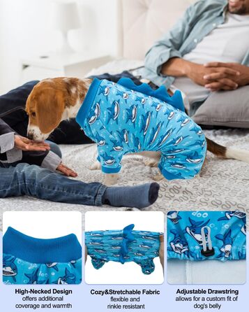 Піжама для собак CuteBone з динозавром, тепла та м'яка, для маленьких собак, тепла та комфортна, COP01-DE (XL, зачіска)